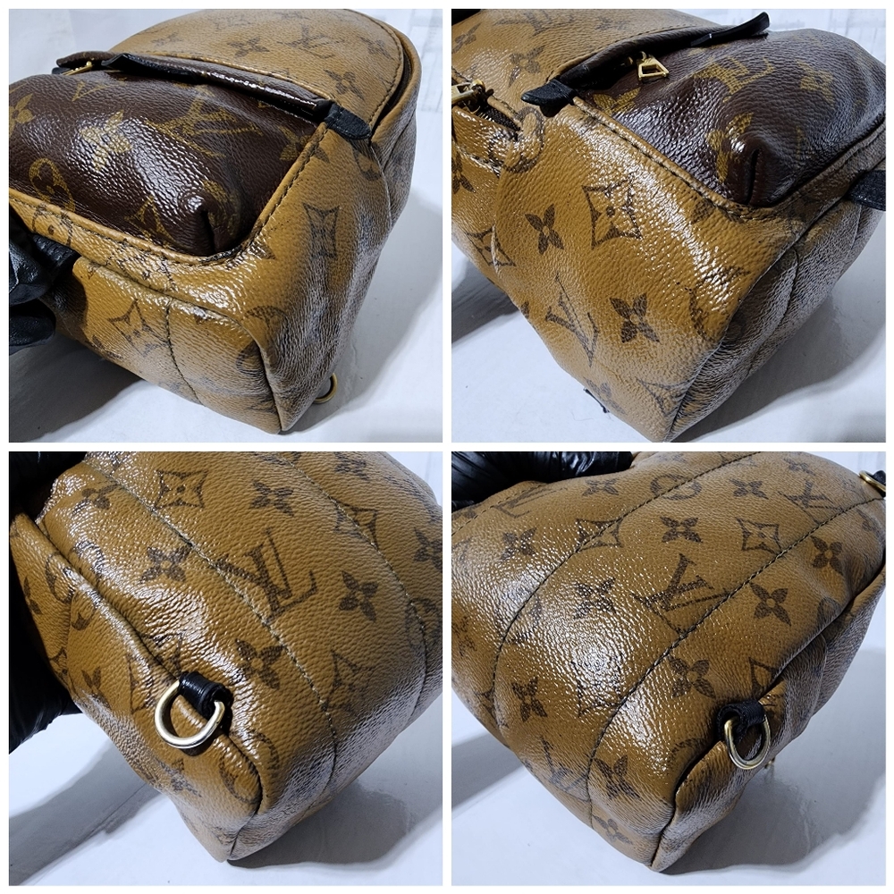 Louis Vuitton Monogram Reverse Canvas Mini Palm Spring Backpack Brown - Picture 14 of 16